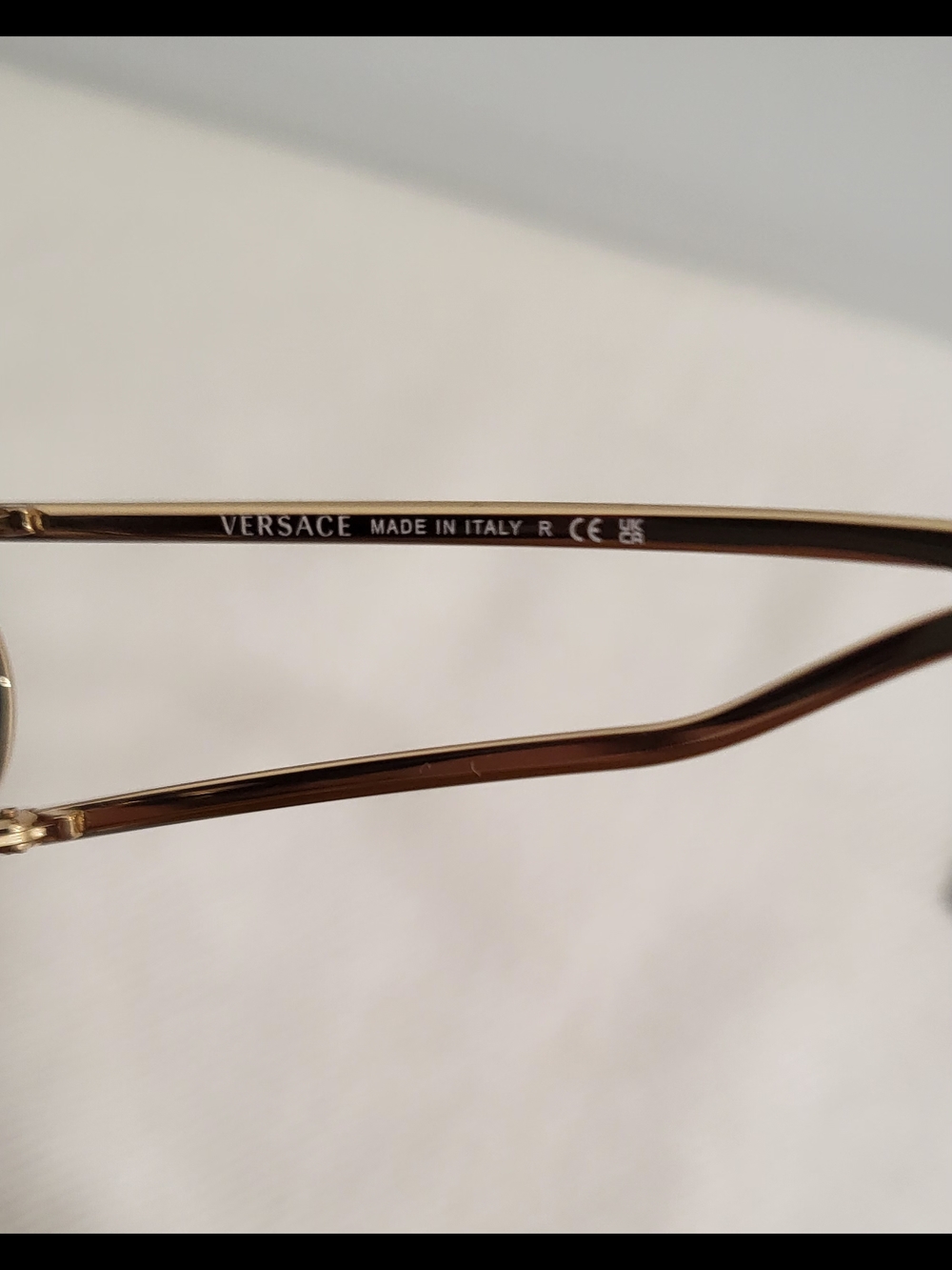 Versace Gold and Brown Designer Slim Temple Eyeglasses - Picture 6 of 12
